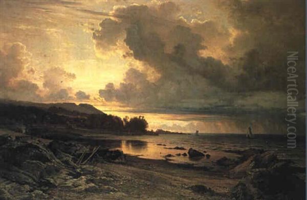 Afton, Kullen Oil Painting by Carl Frederik Peder Aagaard
