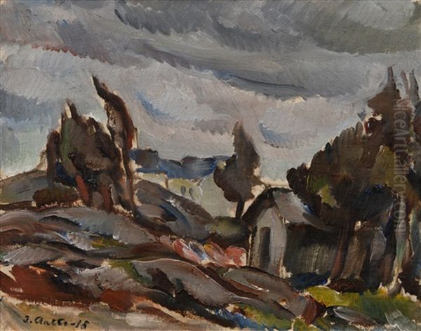 Windy Day Oil Painting by Ilmari Aalto