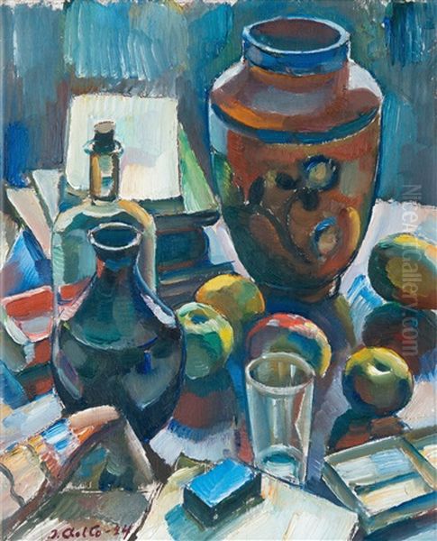 Still Life With Apples Oil Painting by Ilmari Aalto