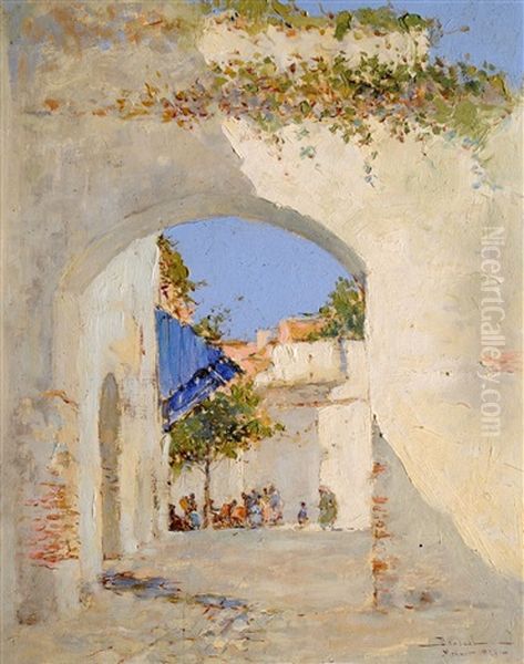 Place De Meknes Animee Oil Painting by Felipe Barantes Abascal