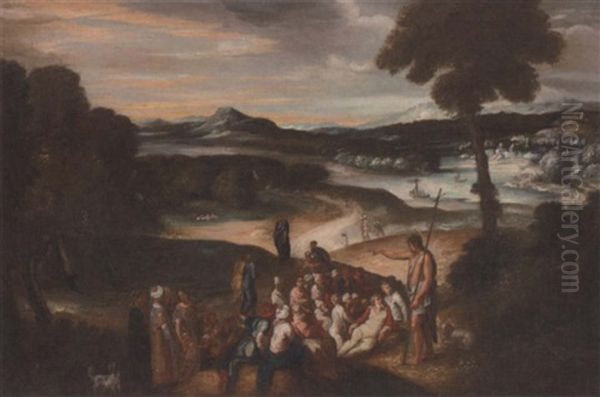 Saint John The Baptist Preaching In The Wilderness Oil Painting by Nicolo dell' Abbate