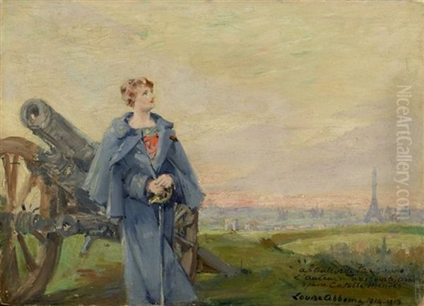 Autoportrait - A L'auteur De Paris Sous Les Armes Oil Painting by Louise Abbema