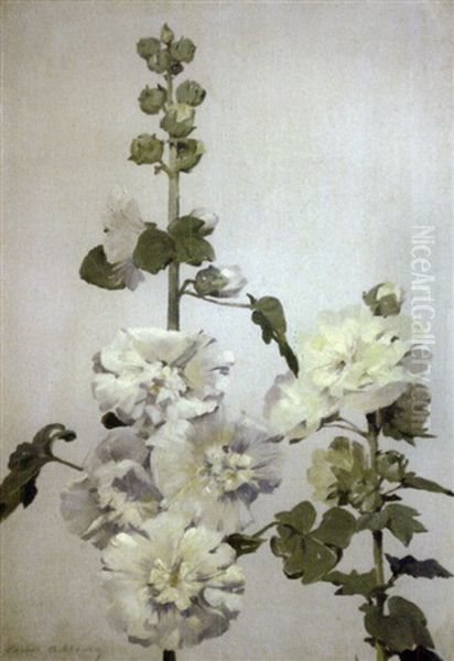 Branche De Rose Tremiere Oil Painting by Louise Abbema