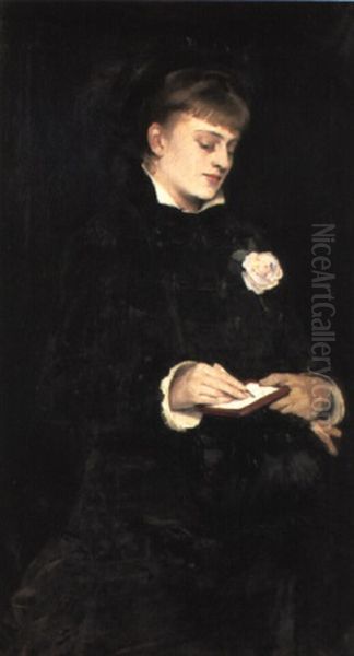 A Lady Writing In Her Dairy Oil Painting by Louise Abbema