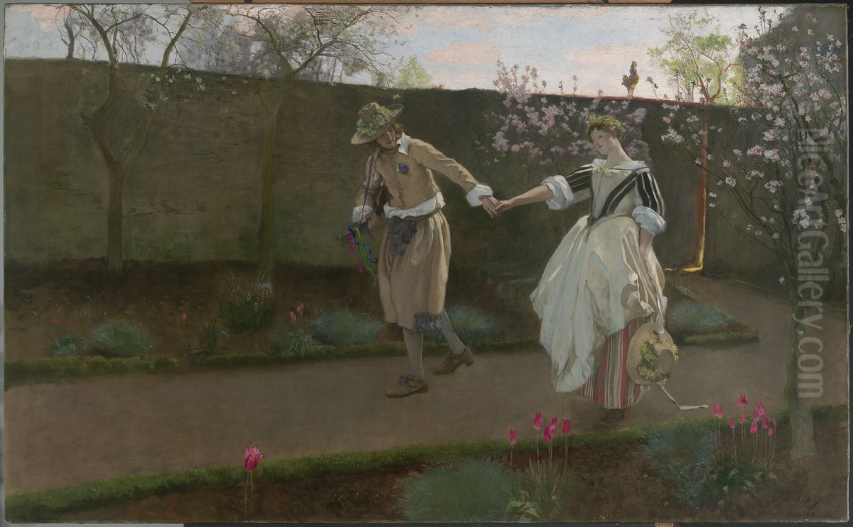 May Day Morning Oil Painting by Edwin Austin Abbey