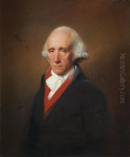 Portrait Of Warren Hastings (1732-1818), Half-length, In A Blue Coat Oil Painting by Lemuel-Francis Abbott