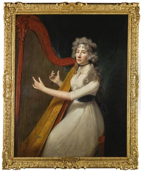 The Harpist Oil Painting by Lemuel-Francis Abbott