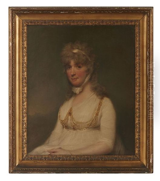 Half Length Portrait Of Lady Boydell, Lady Mayoress Of London 1790 Oil On Canvas Oil Painting by Lemuel-Francis Abbott