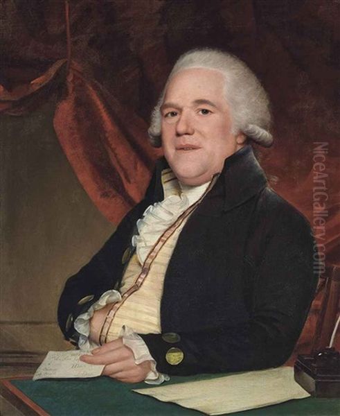 Portrait Of John Sims, Half-length, Seated At A Writing Table, A Letter In His Left Hand Oil Painting by Lemuel-Francis Abbott