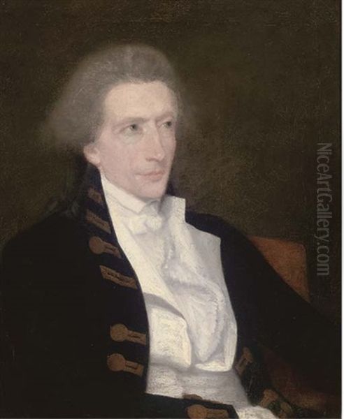 Portrait Of Captain George Burdett In Full Dress Oil Painting by Lemuel-Francis Abbott