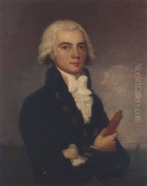 Portrait Of A Young Naval Officer Holding A Telescope Oil Painting by Lemuel-Francis Abbott