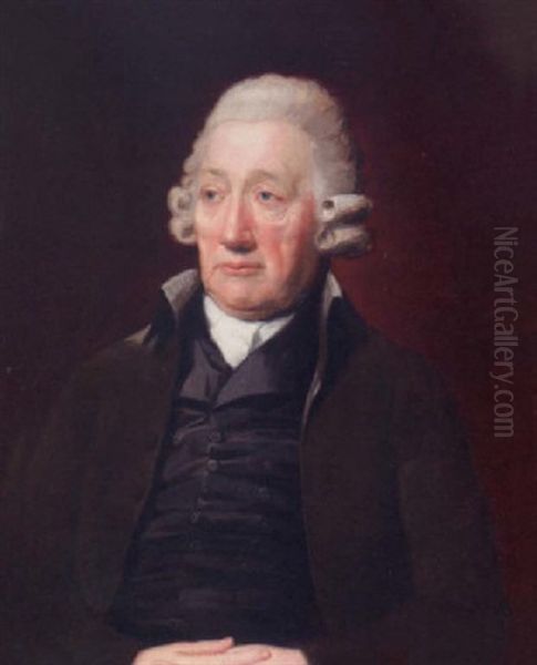 Portrait Of John Wilkinson, The Staffordshire Iron Master, Wearing A Grey Coat And Waist Oil Painting by Lemuel-Francis Abbott