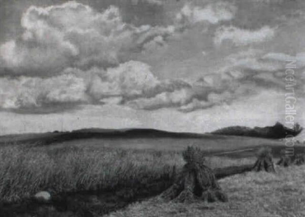 A Landscape With A Cornfield Oil Painting by Albijn van der Abeele