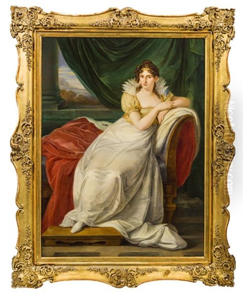 Bildnis Einer Edlen Dame Oil Painting by Josef Abel