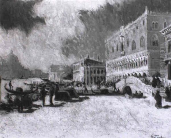 Venise, Le Palais Des Doges Oil Painting by Louis Abel-Truchet