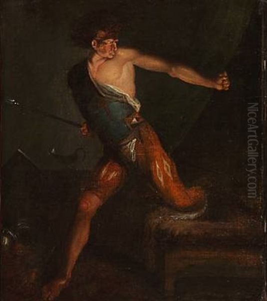 Richard Iii Awakes After A Nightmare Having Seen All The Killed People's Ghosts Oil Painting by Nicolaj-Abraham Abilgaard