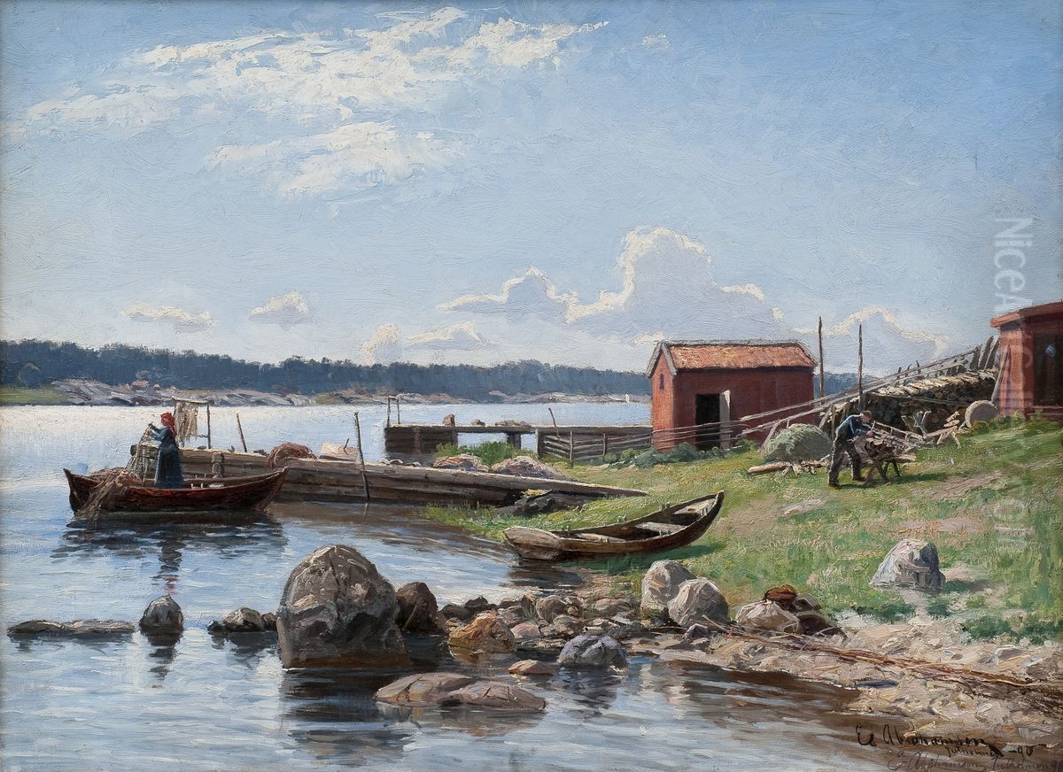 Motif From Jutholmen Oil Painting by Erik Abrahamsson