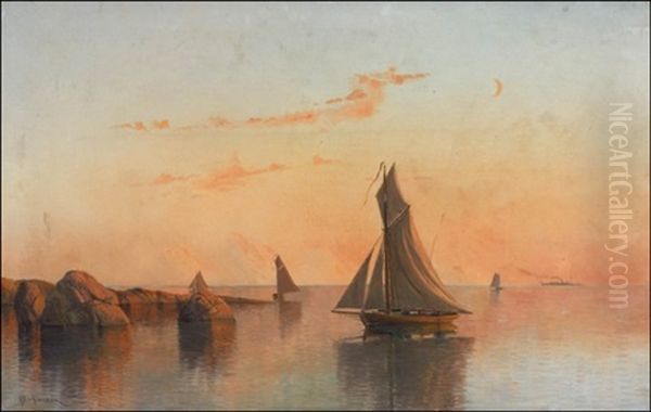 Iltavaloa Oil Painting by Erik Abrahamsson