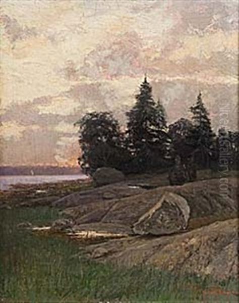 Skymning, Dalaro Oil Painting by Erik Abrahamsson