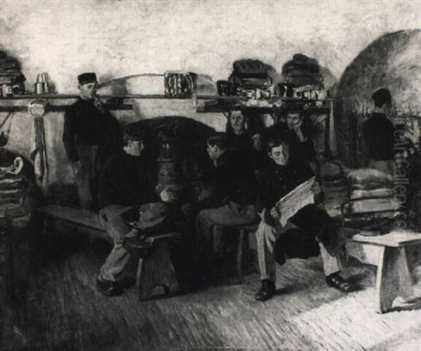 In De Soldatenkamer Oil Painting by Leon Eugene August Abry