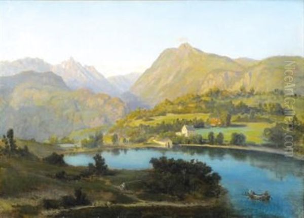 Lac De Laffray Oil Painting by Jean Alexis Achard