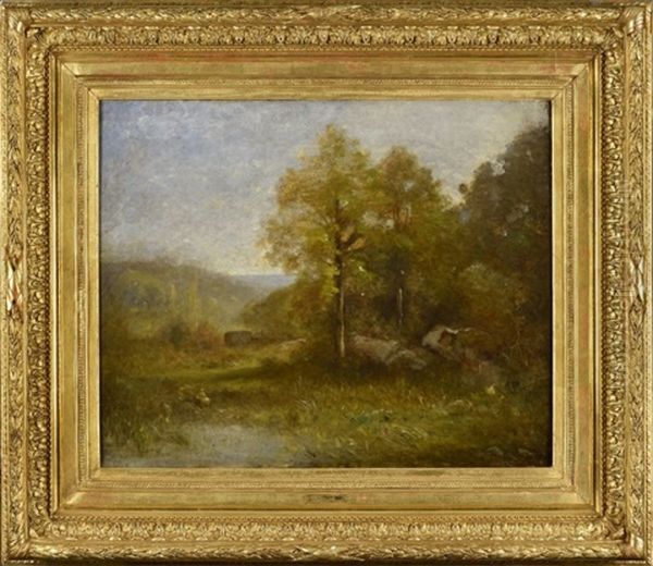 Bords De L'etang De Cernay, Vers 1865-1870 Oil Painting by Jean Alexis Achard