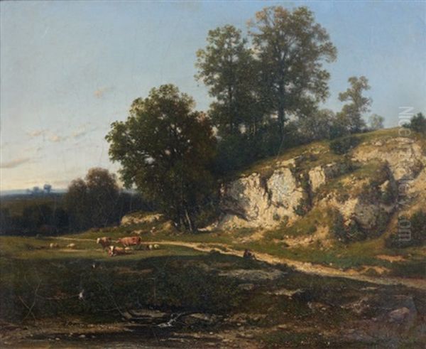 Paysage Champetre Oil Painting by Jean Alexis Achard