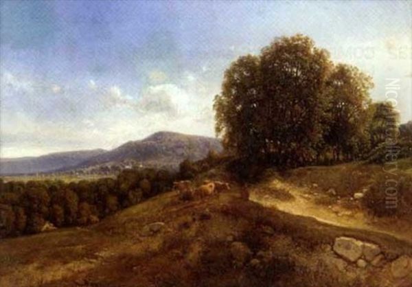 Vaches Sur Les Collines Oil Painting by Jean Alexis Achard