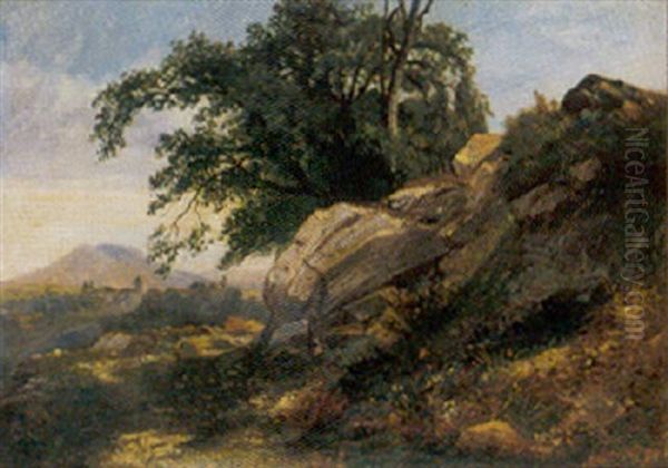 Vue Prise A Saint-egreve Oil Painting by Jean Alexis Achard