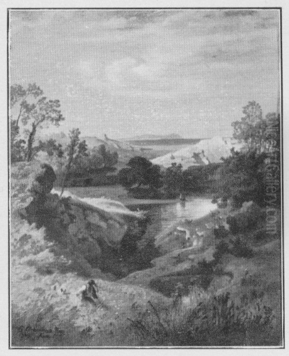 Italienische Landschaft Oil Painting by Andreas Achenbach