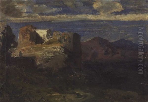 Gebirgslandschaft Oil Painting by Andreas Achenbach