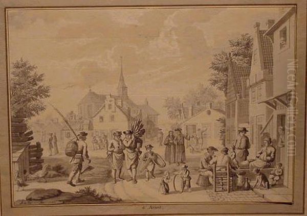 Morning And Midday: Two Oil Painting by Nicolaes Matthijsz. Aartman