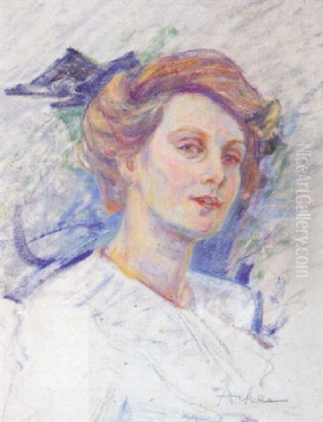 Kvinnoportratt Oil Painting by Johann Axel Gustaf Acke