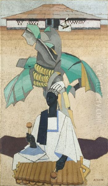 Joueur De Balafon Oil Painting by Marcelle Ackein