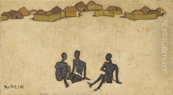 Village Soudanais Oil Painting by Marcelle Ackein