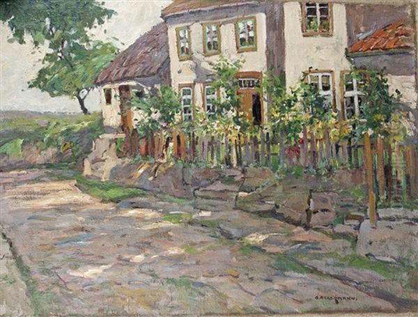 Sunlit Garden Oil Painting by Otto Ackermann