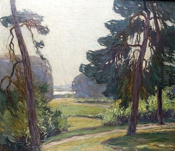 Sonnige Landschaft Oil Painting by Otto Ackermann