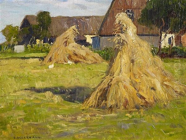 Nach Der Ernte Oil Painting by Otto Ackermann
