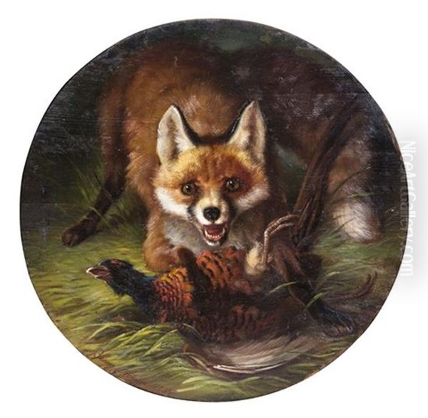 The Fox And His Catch Oil Painting by Benno Adam