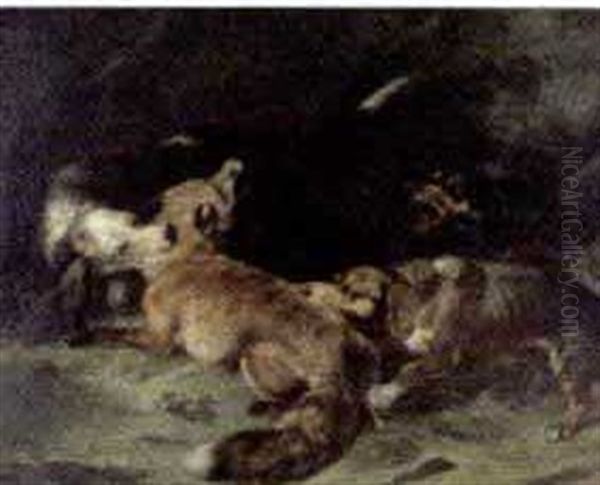 The End Of The Fox Hunt Oil Painting by Benno Adam