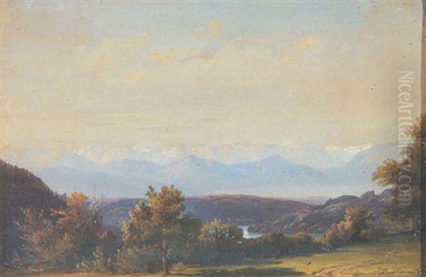 Voralpenlandschaft Oil Painting by Benno Adam