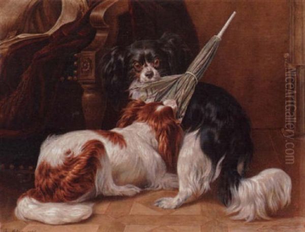 A Dispute Oil Painting by Benno Adam