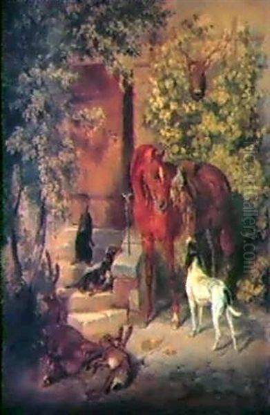 Nach Der Jagd Oil Painting by Benno Adam