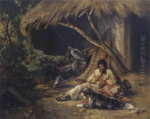 Ein Rastender Zigeuner Oil Painting by Eugen Adam