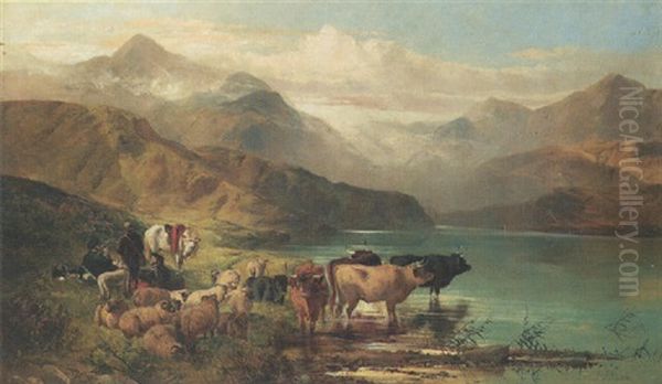 In The Highlands Oil Painting by Joseph Adam