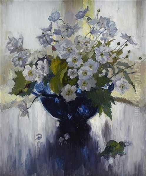 Japanese Anemones Oil Painting by Patrick William Adam