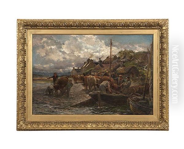 Loading Cattle, Isle Of Skye Oil Painting by Charles James Adams