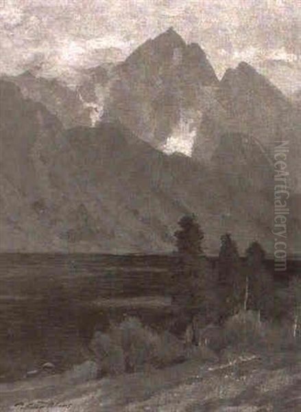 Afternoon On Convict Lake Oil Painting by Charles Partridge Adams