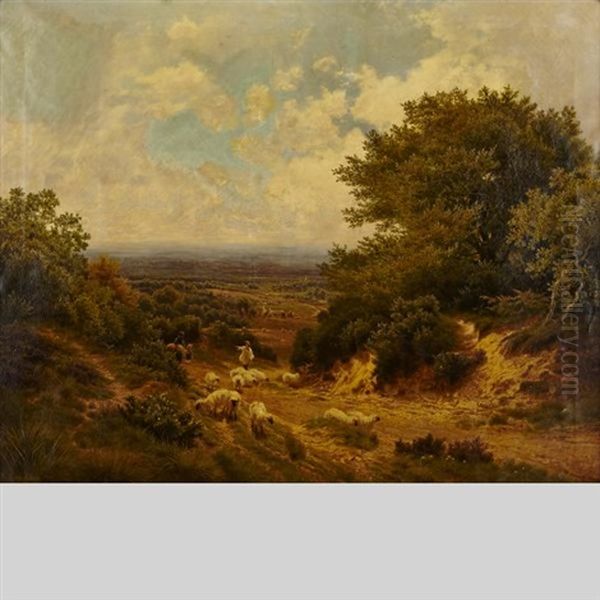 The Heath Of Surrey Oil Painting by John Clayton Adams