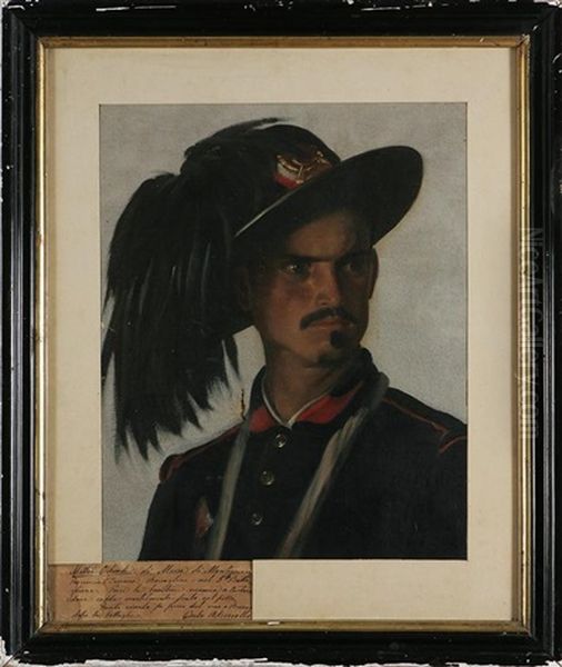 Ritratto Del Bersagliere Matteo Orlandi Di Massa Di Montignoso Oil Painting by Carlo Ademollo